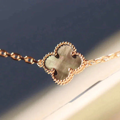 [OAKJURI Jewelry]CLOVER 20 MOTIFS DARK MOP DIAMOND  NECKLACE