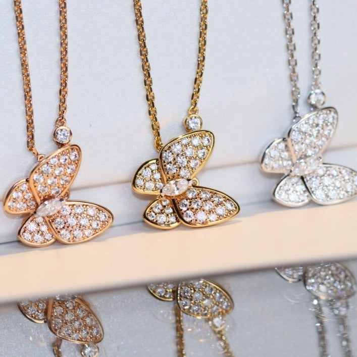 [OAKJURI Jewelry]BUTTERFLY DIAMOND NECKLACE