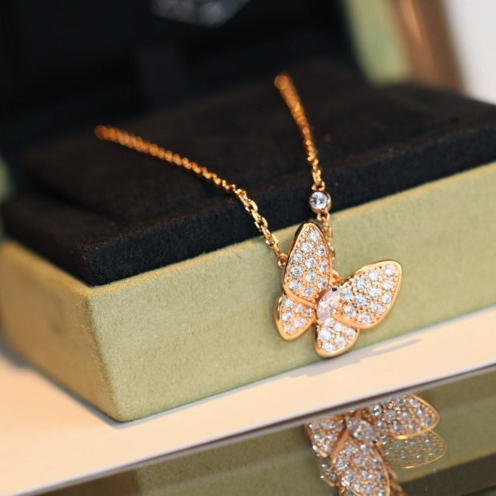 [OAKJURI Jewelry]BUTTERFLY DIAMOND NECKLACE