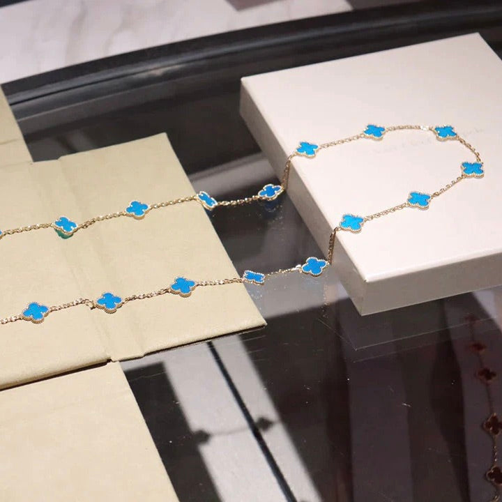 [OAKJURI Jewelry]CLOVER 20 MOTIFS TURQUOISE GOLD