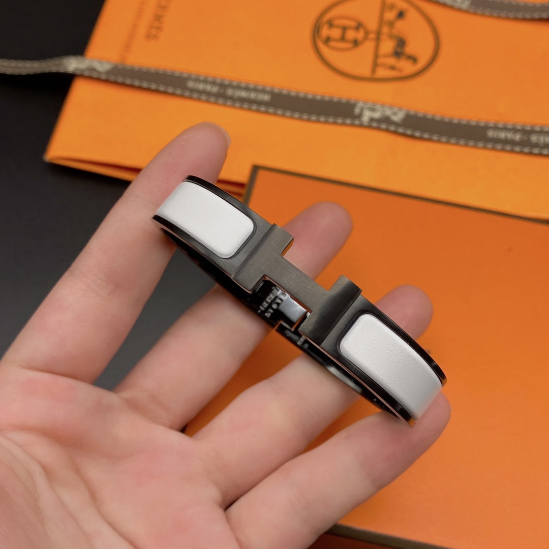 [OAKJURI Jewelry]H BRACELET 12MM BLACK WHITE CERAMIC