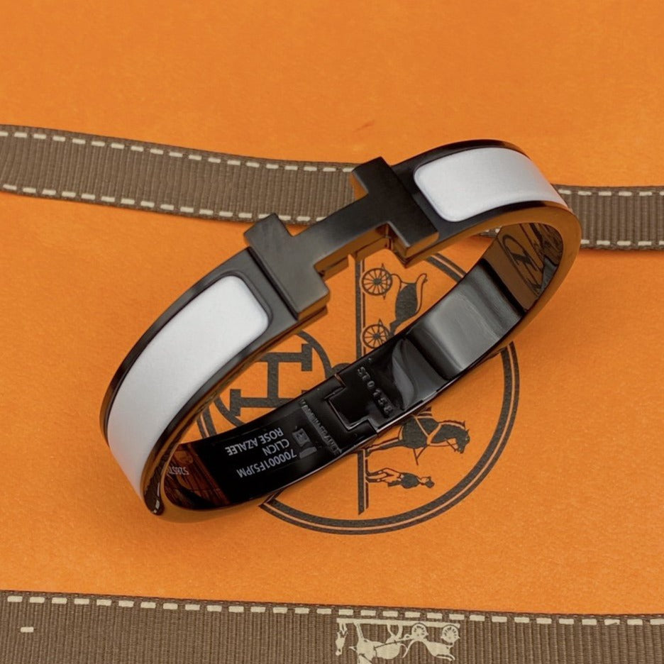 [OAKJURI Jewelry]H BRACELET 12MM BLACK WHITE CERAMIC