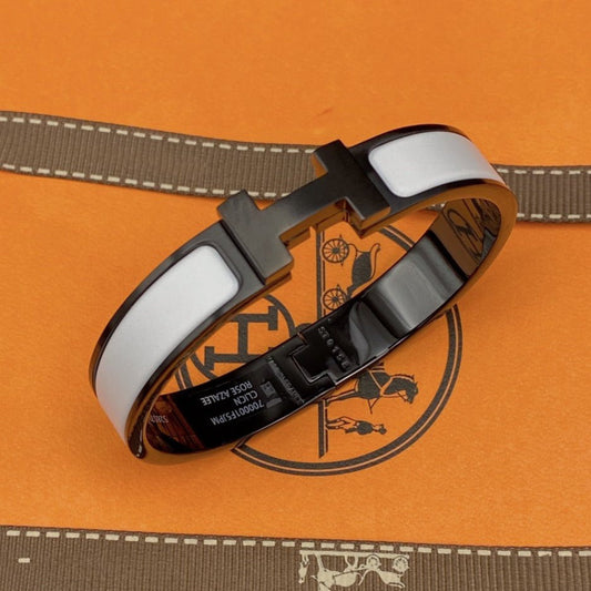 [OAKJURI Jewelry]H BRACELET 12MM BLACK WHITE CERAMIC
