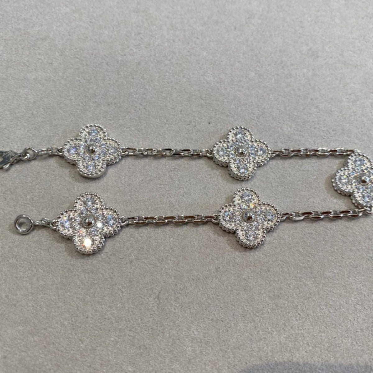 [OAKJURI Jewelry] CLOVER 5 MOTIF FULL DIAMOND BRACELET COLLECTION
