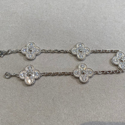 [OAKJURI Jewelry] CLOVER 5 MOTIF FULL DIAMOND BRACELET COLLECTION