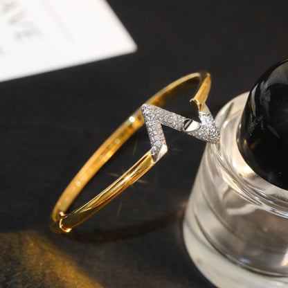[OAKJURI Jewelry]VOLTE UPSITE DOWN GOLD DIAMOND BRACELET