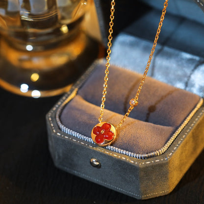 [OAKJURI Jewelry]SUN PEDANT PINK GOLD 1 DIAMOND NECKLACE