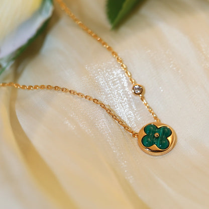 [OAKJURI Jewelry]SUN PEDANT PINK GOLD 1 DIAMOND NECKLACE