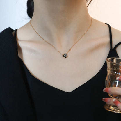 [OAKJURI Jewelry]SUN PEDANT PINK GOLD 1 DIAMOND NECKLACE