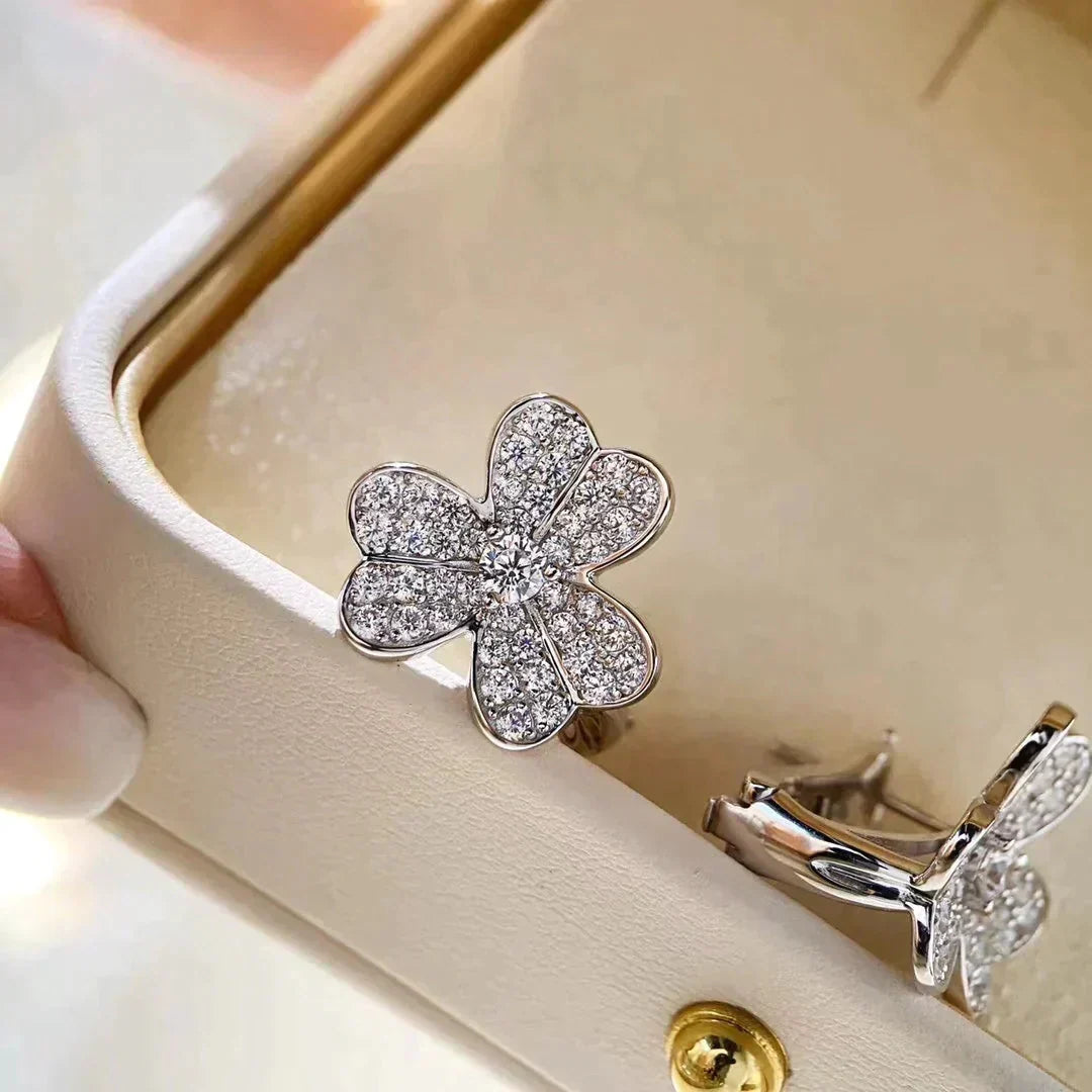 [OAKJURI Jewelry]CLOVER COMOS DIAMOND EARRINGS SILVER