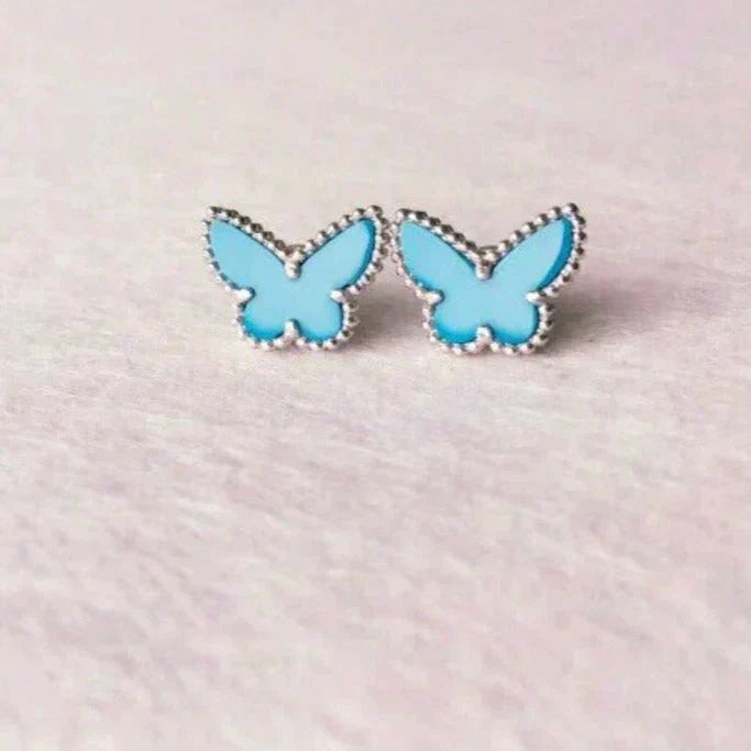 [OAKJURI Jewelry]BUTTERFLY TURQUOISE EARRINGS SILVER