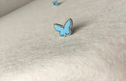 [OAKJURI Jewelry]BUTTERFLY TURQUOISE EARRINGS SILVER