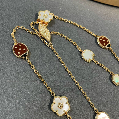 [OAKJURI Jewelry]LUCKY SPRING 15 MOTIFS GOLD NECKLACE