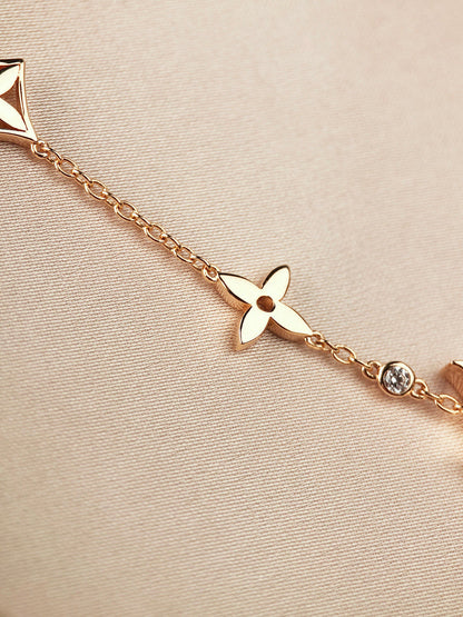 [OAKJURI Jewelry]STAR AND SUN 7 MOTIFS GOLD BRACELET