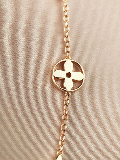 [OAKJURI Jewelry]STAR AND SUN 7 MOTIFS GOLD BRACELET