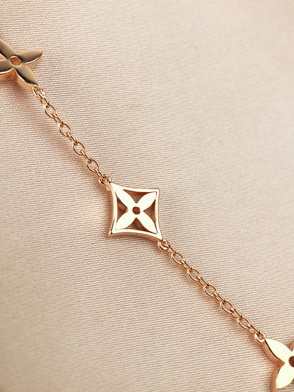 [OAKJURI Jewelry]STAR AND SUN 7 MOTIFS GOLD BRACELET