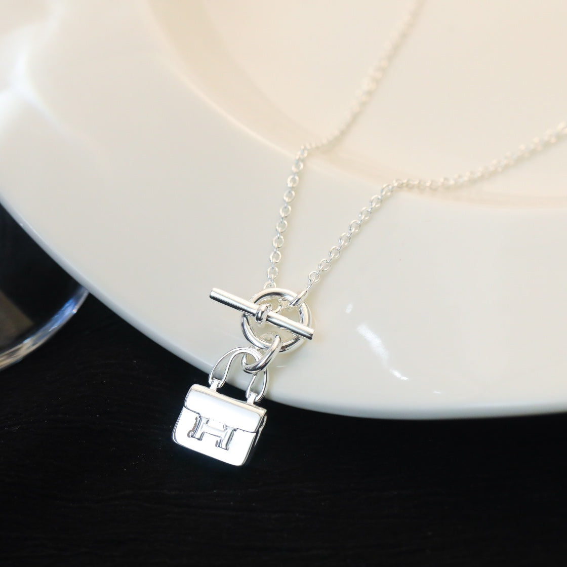 [OAKJURI Jewelry]POP H PEDANT SILVER NECKLACE