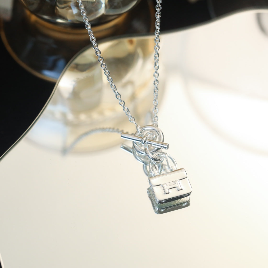 [OAKJURI Jewelry]POP H PEDANT SILVER NECKLACE