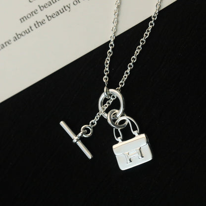 [OAKJURI Jewelry]POP H PEDANT SILVER NECKLACE