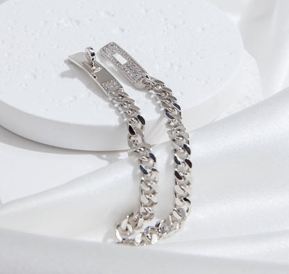 [OAKJURI Jewelry]KELLY CHAIN SILVER DIAMOND BRACELET