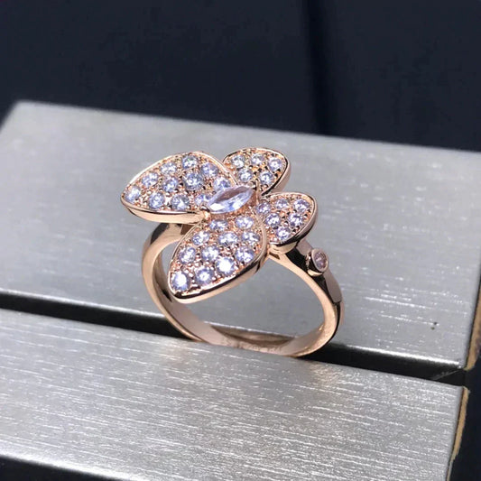 [OAKJURI Jewelry]BUTTERFLY PINK GOLD DIAMOND RING