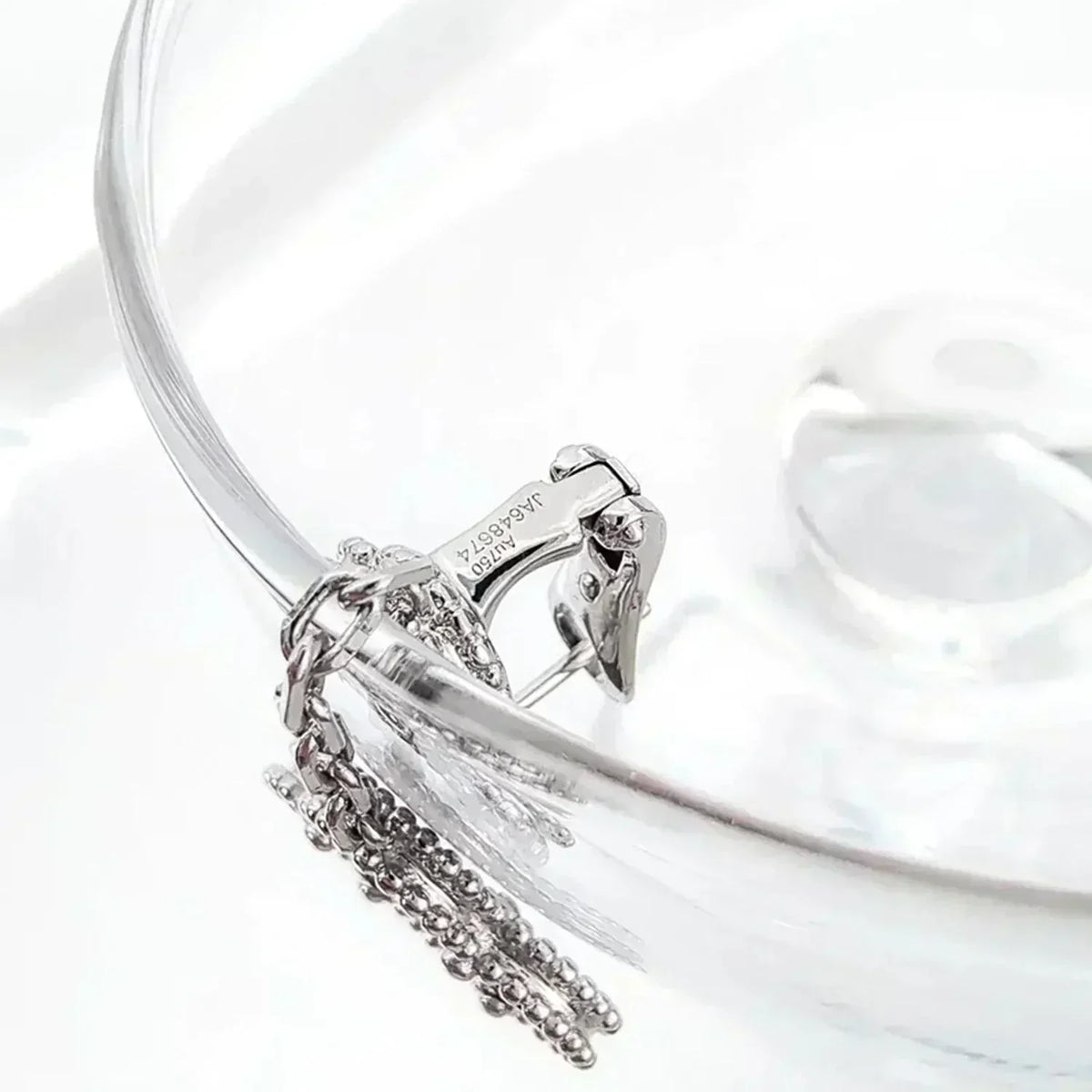 [OAKJURI Jewelry]CLOVER 2 MOTIFS  DIAMOND ONYX EARRINGS SILVER