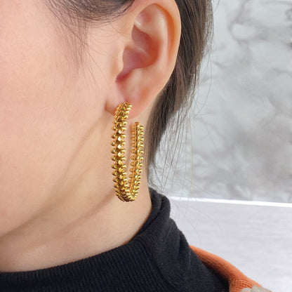 [OAKJURI Jewelry] CLASH HOOP LARGE EARRINGS