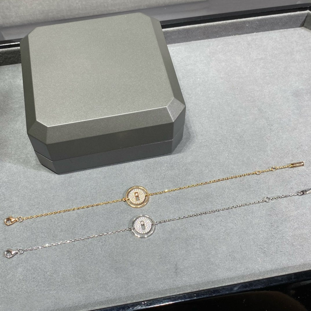 [OAKJURI Jewelry]LUCKY MOVE DIAMOND PAVED BRACELET
