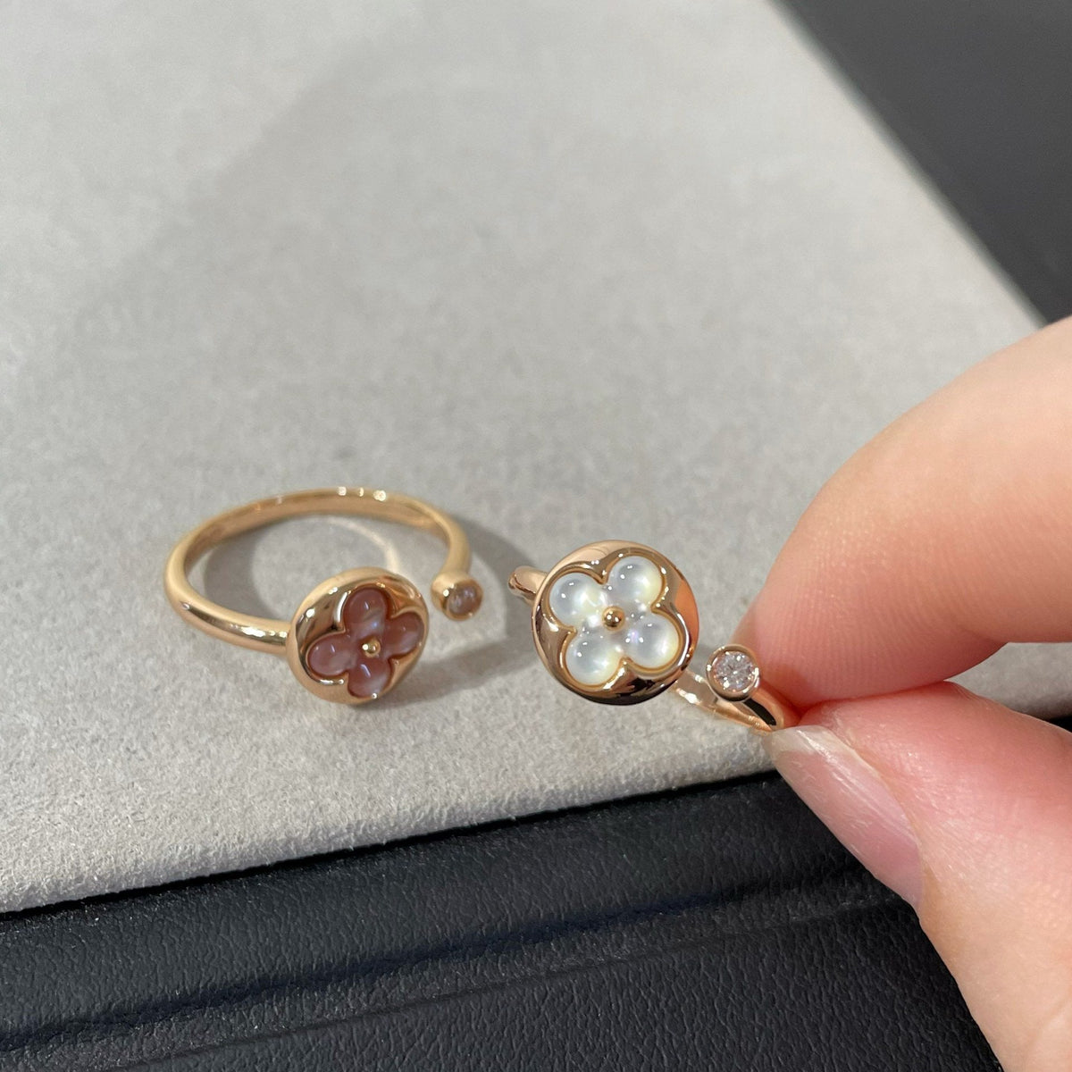 [OAKJURI Jewelry]SUN 1 DIAMOND PINK MOP RING