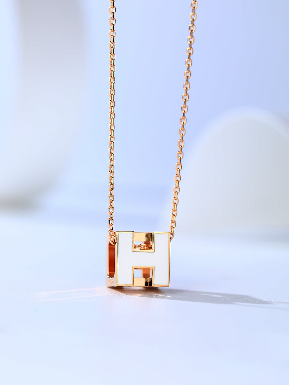 [OAKJURI Jewelry]H CAGE PINK GOLD NECKLACE