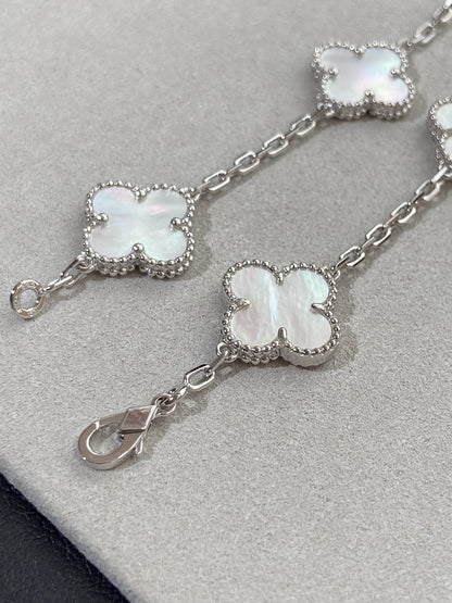[OAKJURI Jewelry]CLOVER WHITE PEARL MOP 5 MOTIF BRACELET COLLECTION