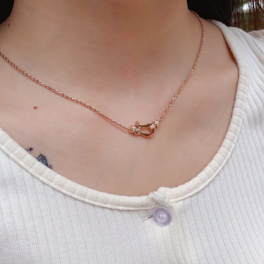 [OAKJURI Jewelry]FORCE 10 PINK GOLD DIAMOND NECKLACE