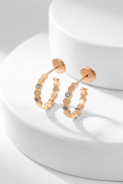 [OAKJURI Jewelry]BEE LOVE DIAMOND HOOP EARRINGS