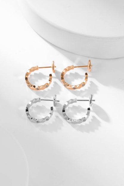 [OAKJURI Jewelry]BEE LOVE DIAMOND HOOP EARRINGS