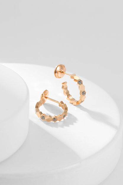 [OAKJURI Jewelry]BEE LOVE DIAMOND HOOP EARRINGS