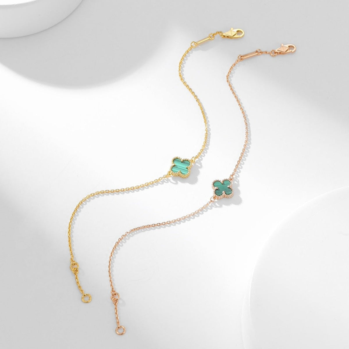 [OAKJURI Jewelry]CLOVER BRACELET MALACHITE 1 MOTIF
