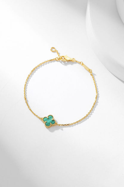 [OAKJURI Jewelry]CLOVER BRACELET MALACHITE 1 MOTIF