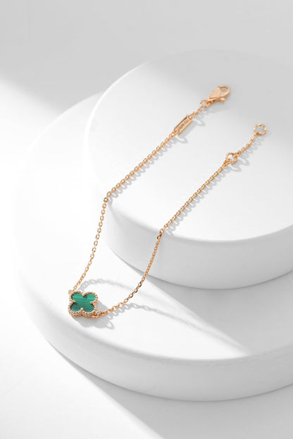[OAKJURI Jewelry]CLOVER BRACELET MALACHITE 1 MOTIF