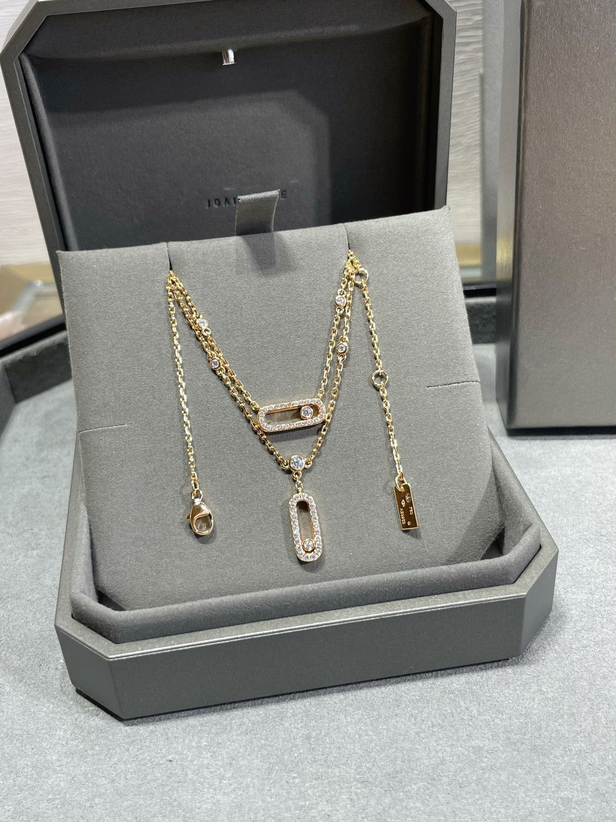 [OAKJURI Jewelry]MOVE 2 ROW DIAMOND NECKLACE