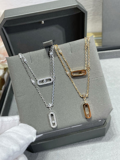 [OAKJURI Jewelry]MOVE 2 ROW DIAMOND NECKLACE