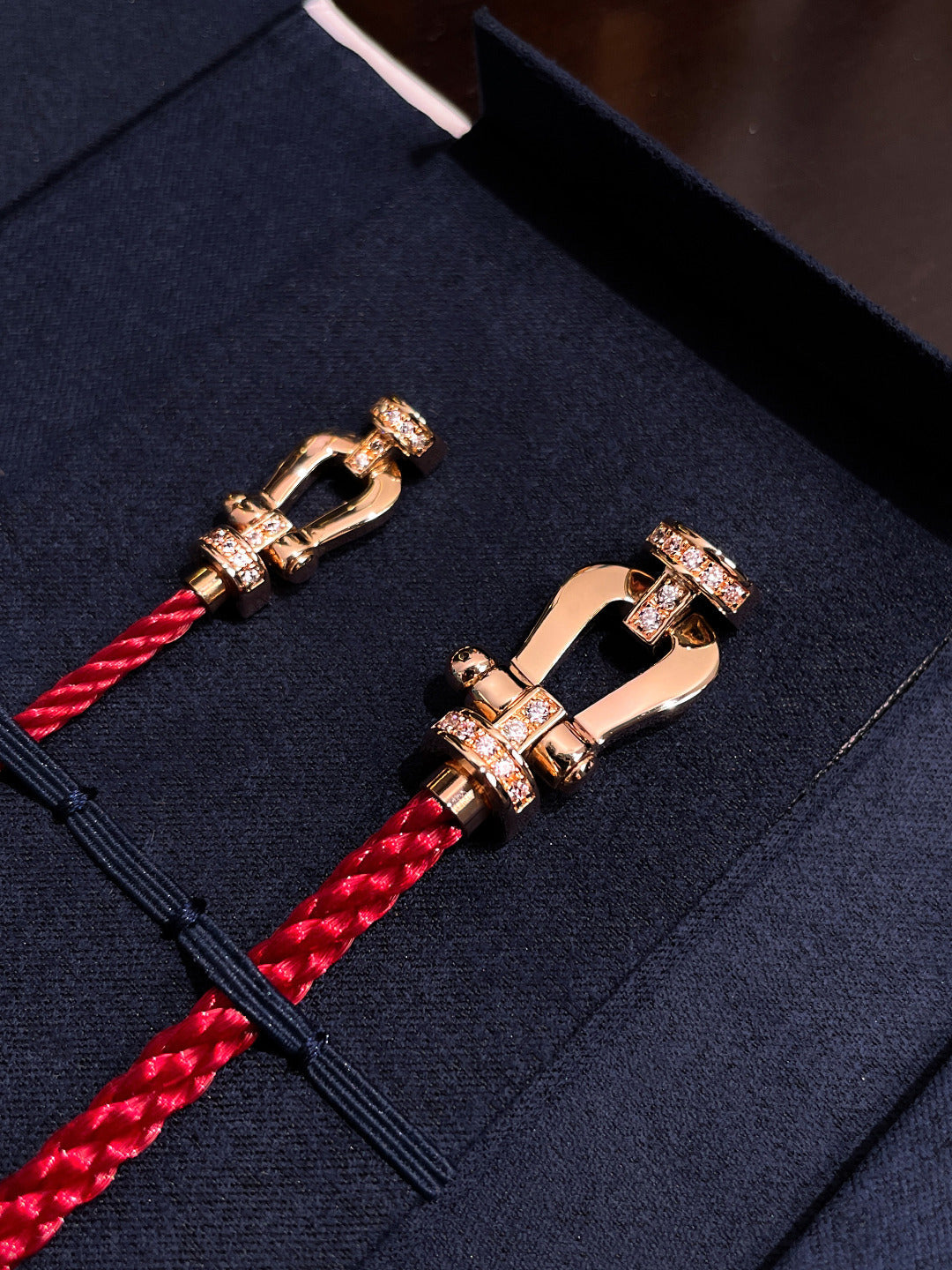 [OAKJURI Jewelry]FORCE 10 HALF DIAMOND PINK GOLD RED CORDERI LARGE AND MEDIUM MODEL
