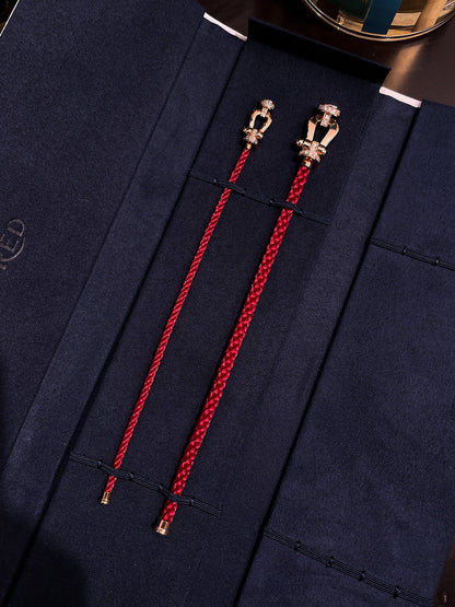 [OAKJURI Jewelry]FORCE 10 HALF DIAMOND PINK GOLD RED CORDERI LARGE AND MEDIUM MODEL