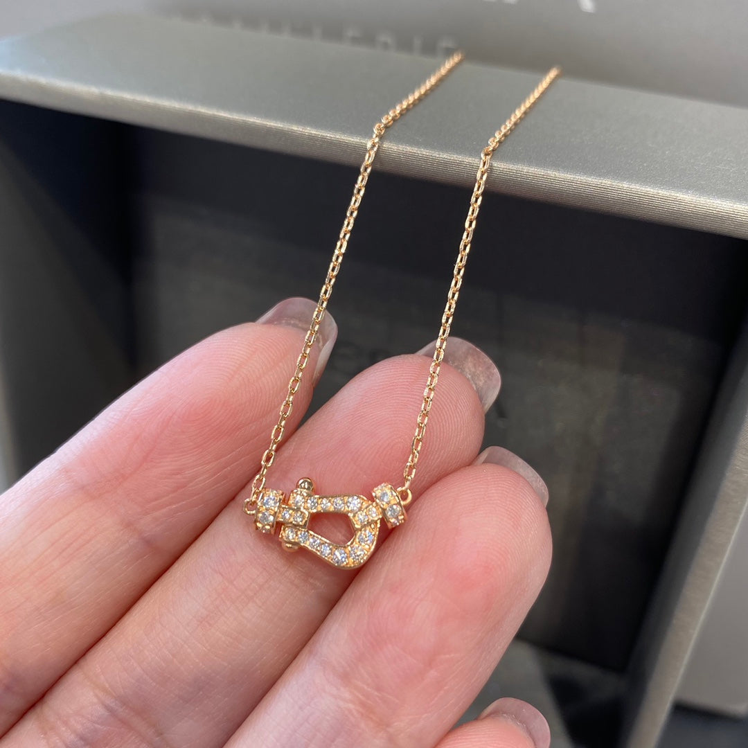 [OAKJURI Jewelry]FORCE 10 DIAMOND PINK GOLD NECKLACE MINI MODEL