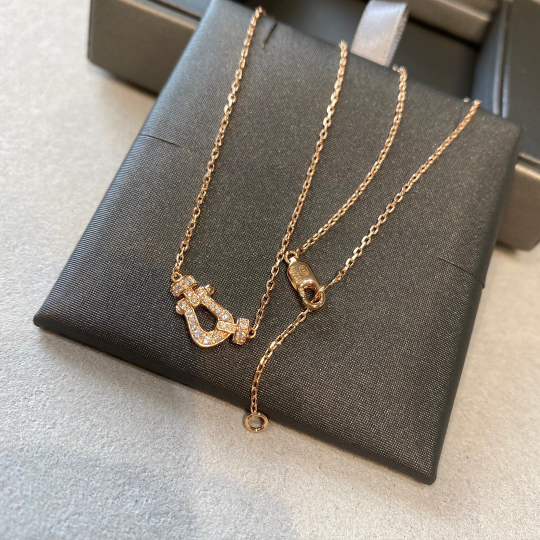 [OAKJURI Jewelry]FORCE 10 DIAMOND PINK GOLD NECKLACE MINI MODEL