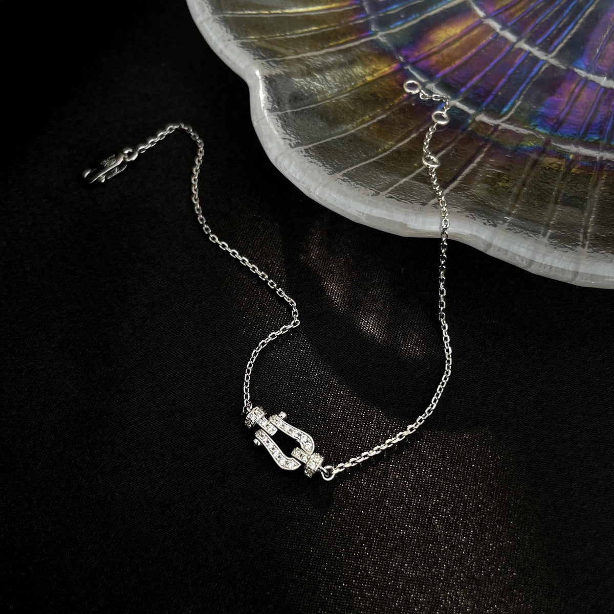 [OAKJURI Jewelry]FORCE 10 FULL DIAMOND BUCKLE CHAIN LINK MINI MODEL