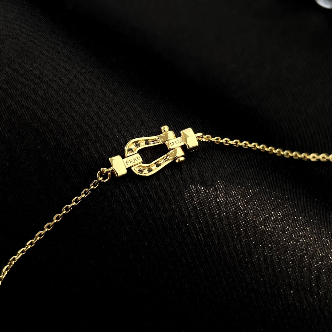 [OAKJURI Jewelry]FORCE 10 FULL DIAMOND BUCKLE CHAIN LINK MINI MODEL