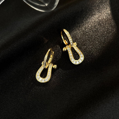 [OAKJURI Jewelry]FORCE 10 FULL DIAMOND DROP EARRINGS MEDIUM MODEL