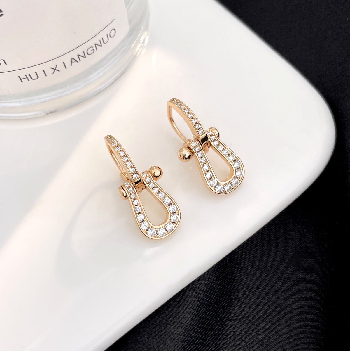 [OAKJURI Jewelry]FORCE 10 FULL DIAMOND DROP EARRINGS MEDIUM MODEL