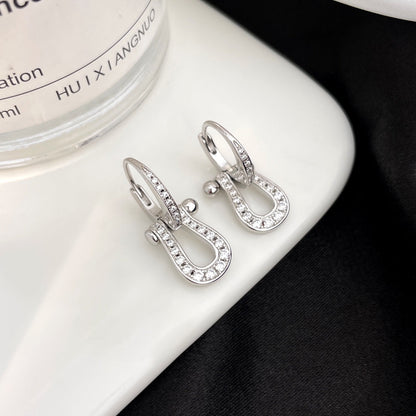 [OAKJURI Jewelry]FORCE 10 FULL DIAMOND DROP EARRINGS MEDIUM MODEL