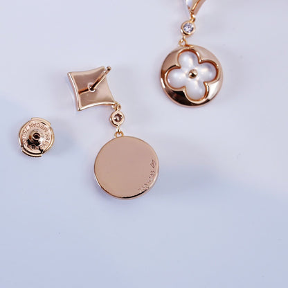 [OAKJURI Jewelry]STAR AND SUN PINK GOLD MOP DROP EARRINGS